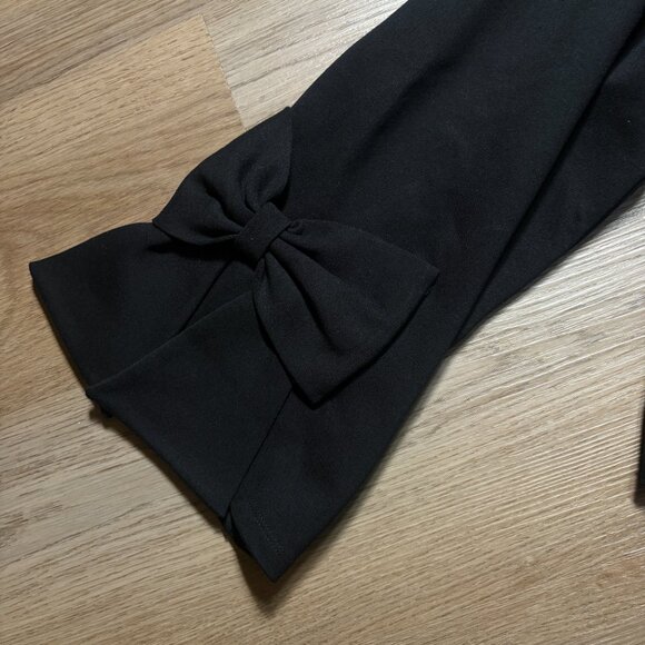 Anne Fontaine Twist Top black cropped sweater size 44 US 12 L statement Bows - Picture 10 of 13